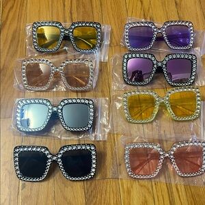 Rave / Party / Night Out Glasses Bling Out Brand New Crystals Mirror Tint
